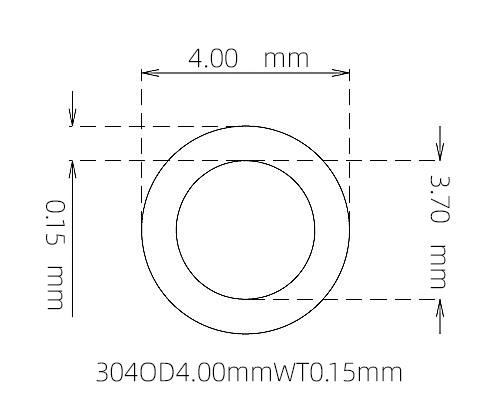 304 Stainless Steel Capillary Tube – 4.00mm OD x 3.70mm ID x 0.15mm Wall