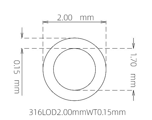 316L Stainless Steel Capillary Tube – 2.00mm OD x 1.70mm ID x 0.15mm Wall