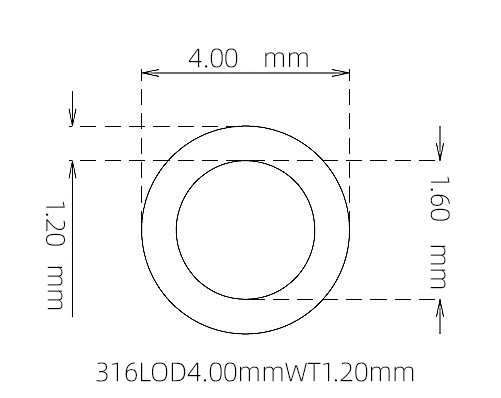 316L Stainless Steel Capillary Tube – 4.00mm OD x 1.60mm ID x 1.20mm Wall