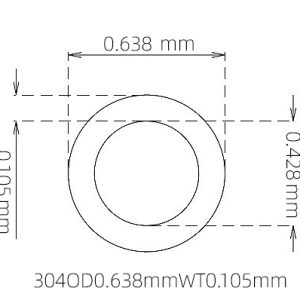 0.638mm / 0.428mm Stainless Steel 304 Capillary Tube