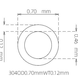 0.70mm / 0.46mm Stainless Steel 304 Capillary Tube