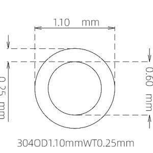 1.10mm / 0.60mm Stainless Steel 304 Capillary Tube