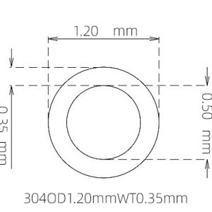 1.20mm / 0.50mm Stainless Steel 304 Capillary Tube