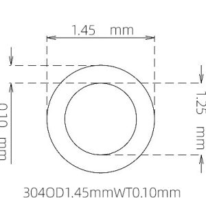 1.45mm / 1.25mm Stainless Steel 304 Capillary Tube