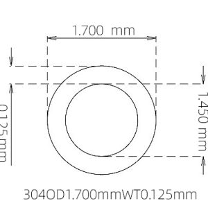 1.700mm / 1.450mm Stainless Steel 304 Capillary Tube