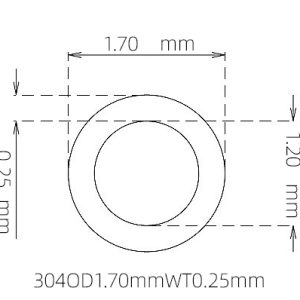 1.70mm / 1.20mm Stainless Steel 304 Capillary Tube