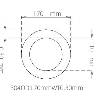 1.70mm / 1.10mm Stainless Steel 304 Capillary Tube