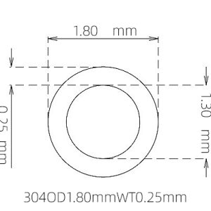 1.80mm / 1.30mm Stainless Steel 304 Capillary Tube