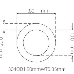 1.80mm / 1.10mm Stainless Steel 304 Capillary Tube