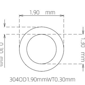 1.90mm / 1.30mm Stainless Steel 304 Capillary Tube
