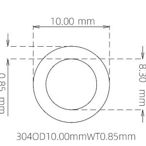 10.00mm / 8.30mm Stainless Steel 304 Capillary Tube