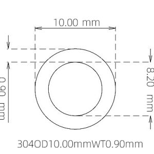 10.00mm / 8.20mm Stainless Steel 304 Capillary Tube