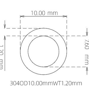 10.00mm / 7.60mm Stainless Steel 304 Capillary Tube