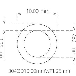 10.00mm / 7.50mm Stainless Steel 304 Capillary Tube