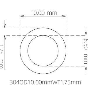 10.00mm / 6.50mm Stainless Steel 304 Capillary Tube