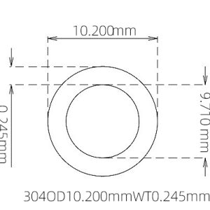 10.200mm / 9.710mm Stainless Steel 304 Capillary Tube