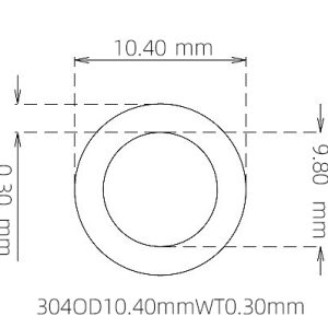 10.40mm / 9.80mm Stainless Steel 304 Capillary Tube
