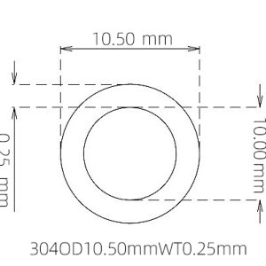 10.50mm / 10.00mm Stainless Steel 304 Capillary Tube