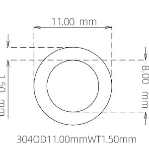 11.00mm / 8.00mm Stainless Steel 304 Capillary Tube