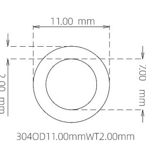 11.00mm / 7.00mm Stainless Steel 304 Capillary Tube