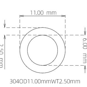 11.00mm / 6.00mm Stainless Steel 304 Capillary Tube