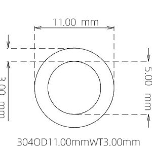 11.00mm / 5.00mm Stainless Steel 304 Capillary Tube
