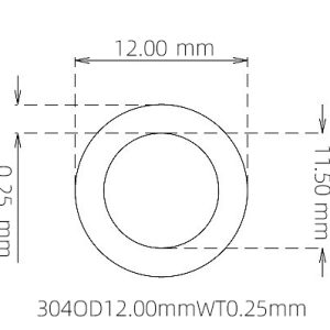 12.00mm / 11.50mm Stainless Steel 304 Capillary Tube