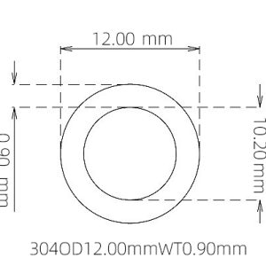 12.00mm / 10.20mm Stainless Steel 304 Capillary Tube