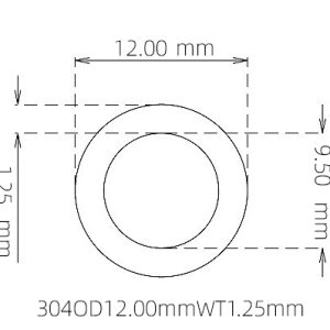 12.00mm / 9.50mm Stainless Steel 304 Capillary Tube