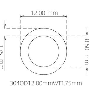 12.00mm / 8.50mm Stainless Steel 304 Capillary Tube
