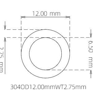 12.00mm / 6.50mm Stainless Steel 304 Capillary Tube