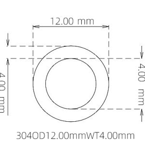 12.00mm / 4.00mm Stainless Steel 304 Capillary Tube
