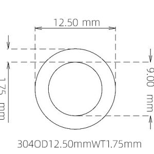 12.50mm / 9.00mm Stainless Steel 304 Capillary Tube