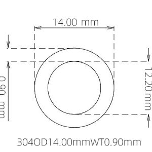 14.00mm / 12.20mm Stainless Steel 304 Capillary Tube