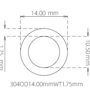 14.00mm / 10.50mm Stainless Steel 304 Capillary Tube
