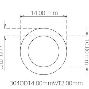14.00mm / 10.00mm Stainless Steel 304 Capillary Tube