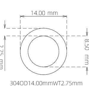 14.00mm / 8.50mm Stainless Steel 304 Capillary Tube