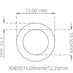 15.00mm / 10.50mm Stainless Steel 304 Capillary Tube
