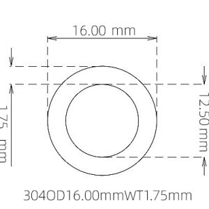 16.00mm / 12.50mm Stainless Steel 304 Capillary Tube