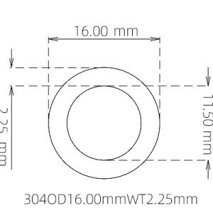 16.00mm / 11.50mm Stainless Steel 304 Capillary Tube