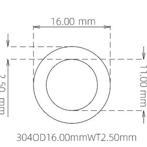 16.00mm / 11.00mm Stainless Steel 304 Capillary Tube