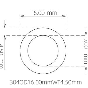 16.00mm / 7.00mm Stainless Steel 304 Capillary Tube