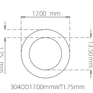17.00mm / 13.50mm Stainless Steel 304 Capillary Tube