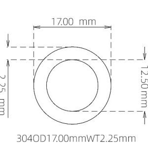 17.00mm / 12.50mm Stainless Steel 304 Capillary Tube