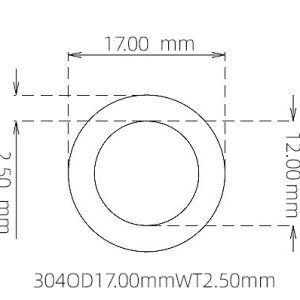 17.00mm / 12.00mm Stainless Steel 304 Capillary Tube