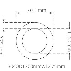 17.00mm / 11.50mm Stainless Steel 304 Capillary Tube