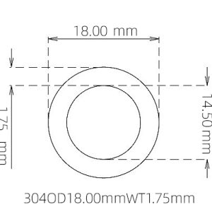 18.00mm / 14.50mm Stainless Steel 304 Capillary Tube