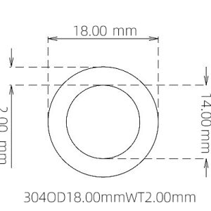 18.00mm / 14.00mm Stainless Steel 304 Capillary Tube