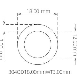 18.00mm / 12.00mm Stainless Steel 304 Capillary Tube
