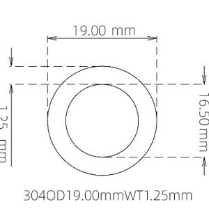 19.00mm / 16.50mm Stainless Steel 304 Capillary Tube